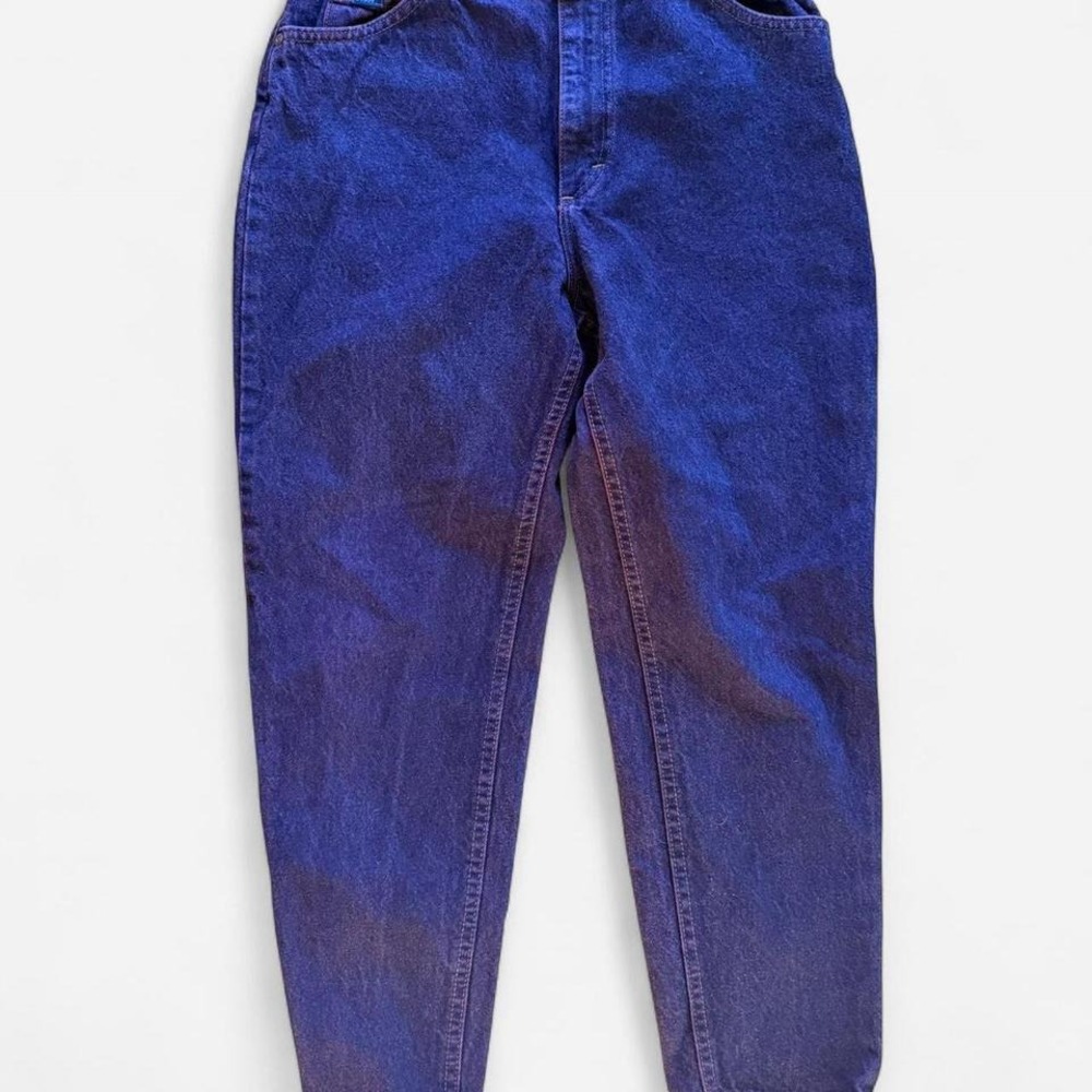 Vintage‎ Lee High Waisted Mom Jeans Purple Indigo Tapered Leg 90s Denim 28x29